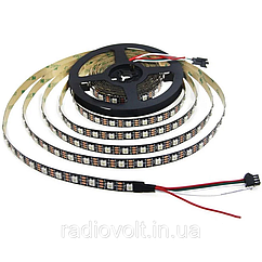 Адресна WS2812 RGB Світлодіодна піксельна LED Стрічка SMD5050 IP20 60/метр Чорна підкладка