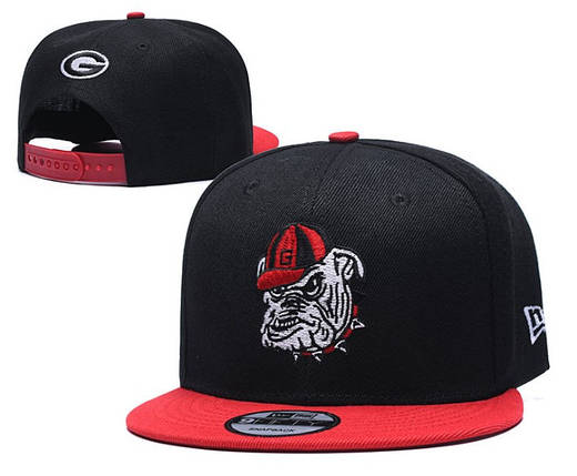Кепка Snapback Бульдог Чорна з Червоним Козирком, фото 1