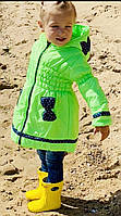 Пальто демісезонне прогулянкове на підкладці для дівчинки з плащової тканини, фото 2