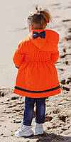 Пальто дитяче жовтогаряче для дівчинки демісезонне з плащової тканини на підкладці, фото 3