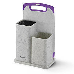 Підставка універсальна для ножів з обробною дошкою в наборі 22х14х34.5см з пластику Fissman