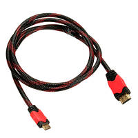 Кабель HDMI - Mini HDMI C 1.5м позолоченный в оплетке