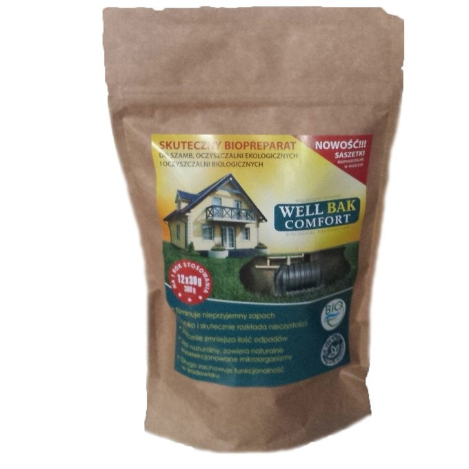 Бактерії для септиків, очисних споруд, тваринницьких ферм (саморозчинні саше), 12 шт - Well Bak