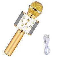 Микрофон караоке беспроводной с колонкой Bluetooth USB WS-858, ТЕМБР