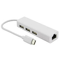 USB 3.0 Type-C - RJ45 Ethernet LAN адаптер і хаб 2x USB 2.0 3.0 SD TF