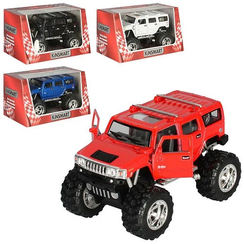 Дитяча колекційна машинка Kinsmart HUMMER H2 SUV (2008) 5'' OFF ROAD KT5337WB металева інерційна відчиняються двері іграшка