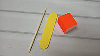 Одноразові набори для манікюру: міні бафик і пилка для нігтів, апельсинова паличка