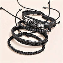 Браслет шкіряний "Сонце" Type W Black, фото 3