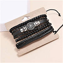 Браслет шкіряний "Сонце" Type W Black, фото 6