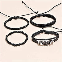 Браслет шкіряний "Сонце" Type W Black, фото 4