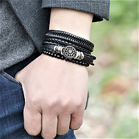 Браслет шкіряний "Сонце" Type W Black, фото 11