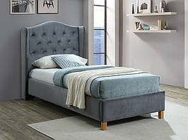 Ліжко односпальні ASPEN VELVET 90x200 колір сірий/дуб BLUVEL 14