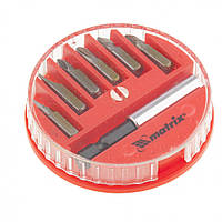 Набір біт, магнітний адаптер для біт, сталь 45Х, 7 предметів, пластиковий кейс Matrix