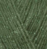 Alize ANGORA GOLD SIMLI (Ангора Голд Сімлі) № 131 зелений (Вовняна пряжа з металіком, нитки для в'язання), фото 2