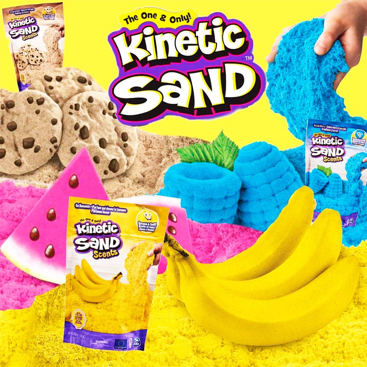 Кинетический песок для детского творчества с ароматом Kinetic Sand Голубая малина 227 г - фото 5 - id-p1465206873