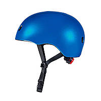 Защитный шлем премиум MICRO с LED габаритами размер S 48 53 cm Темно-синий