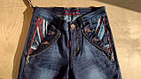 Джинси підліткові для хлопчика з декоративним оздобленням VIGOOCC сині (25 розмір), фото 4