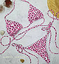 Купальник жіночий бікіні на зав'язках  Pink Leo, фото 4