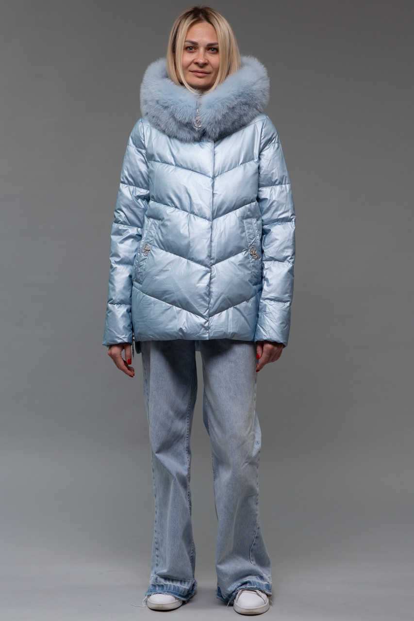 Жіночий пуховик ZLLY (Zilanliya) Небесно блакитний, фото 1