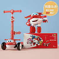 Детский самокат трехколесный с сиденьем Джетт и Диззи Super Flying Man 3 в 1 красный