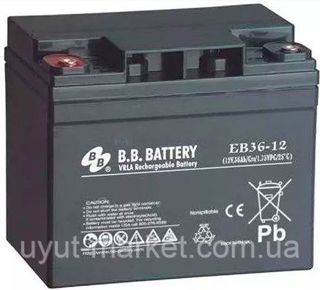 Аккумуляторная батарея AGM 36А/ч 12В, EB36-12 циклический режим BB Battery - фото 1 - id-p1465239275