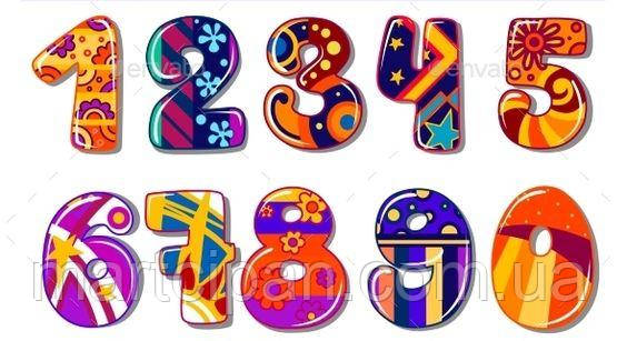 Цифри 60 вафельних картинок, фото 1