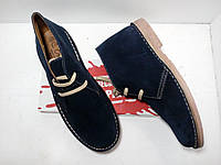 Брендовые мужские темно-синие замшевые ботинки, дезерты Ortuno