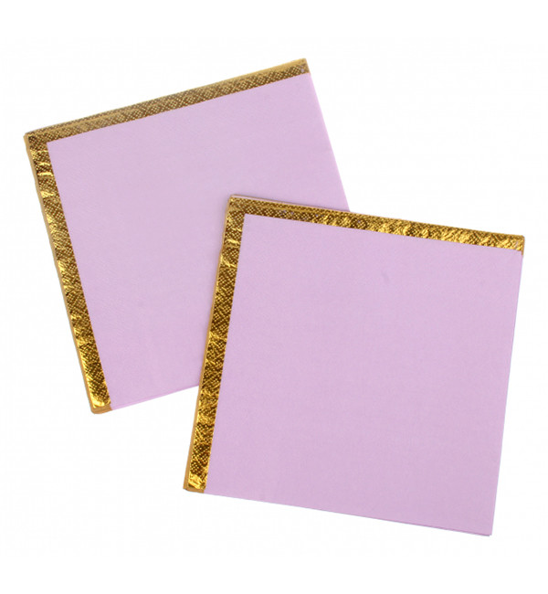 Серветки святкові "Lilac & gold" (20 шт.), Польща, розмір - 33х33 см.