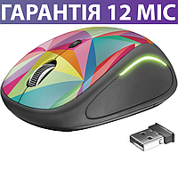 Безпровідна мишка Trust Yvi FX, різнокольорова з підсвічуванням, бездротова комп'ютерна миша для ПК та ноутбука
