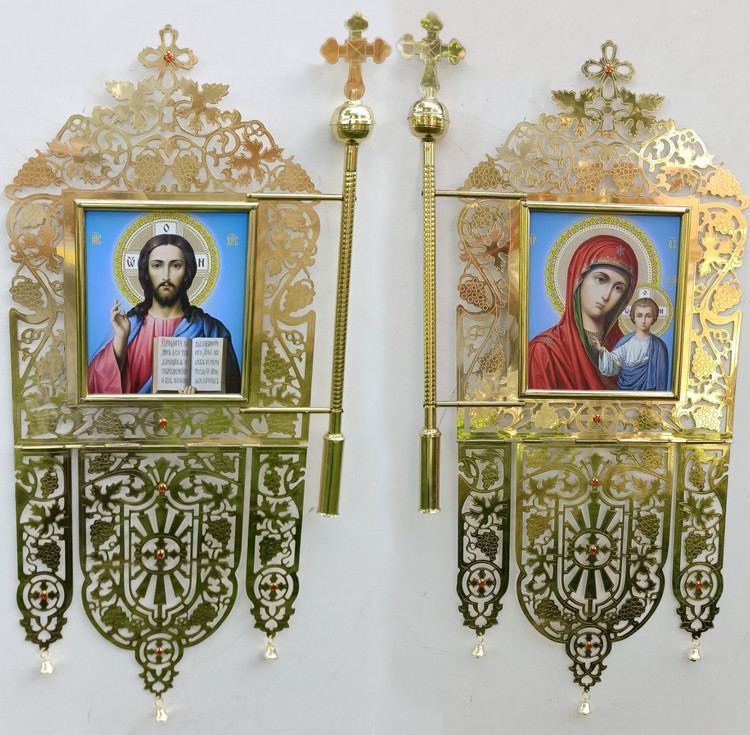 Хоругви латунні з виноградом 51х112см, фото 1