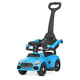 Каталка-толокар із батьківською ручкою Bambi M 4578-4 Блакитний | Каталка-толокар з батьківською ручкою, фото 2