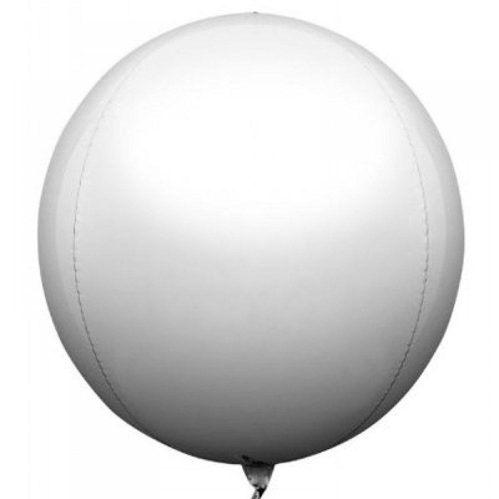 Фольгована кулька 4D сфера Білий 22" (55 см) Китай, фото 1