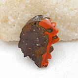 Кулон Індець із натурального Агата. Ручна робота.  Вага 18 грамів, розміри: 45 x 38 x 8mm., фото 3