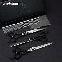 Професійні ножиці для стриження 7 дюймів хатніх тварин для грумінгу Univinlions 440С