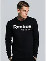 Свитшот чёрный REEBOK CLASSIC мужской, Спортивная Кофта, Толстовка с логотипом Рибок, Свитер Пуловер мужской