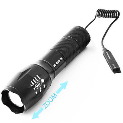 Ліхтар Police Q1831-T6, під рушницю, виноскак.кнопка, 1x18650/3xAAA, zoom, ЗП 220V/12V, Box, фото 3
