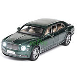 Машинка металева Bentley Mulsanne колекційна іграшкова моделька світло звук відкриваються двері (59085), фото 3