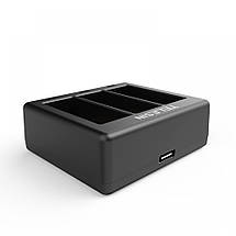 Зарядка для Gorpo 9/10/11 три слоти 3х 800мА Telesin GP-BCG-902, фото 2