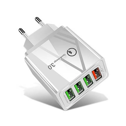 Адаптер швидкого заряджання QC 3.0 4xUSB 30 Вт 3 А Puluz SYA001060401B, фото 1