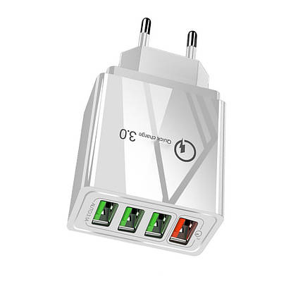 Адаптер швидкого заряджання QC 3.0 4xUSB 30 Вт 3 А Puluz SYA001060401B, фото 3