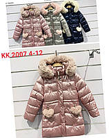 Детские зимние куртки для девочек оптом 4--12лет еврозима чорна срібло