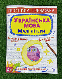 Прописи-тренажер Українська мова Малі літери (укр. мова) 120089 БАО Україна