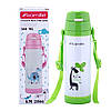 Термопляшка дитяча Kamille зелена з нержавіючої сталі (550мл) з антиковзною накладкою KM-2086, фото 2
