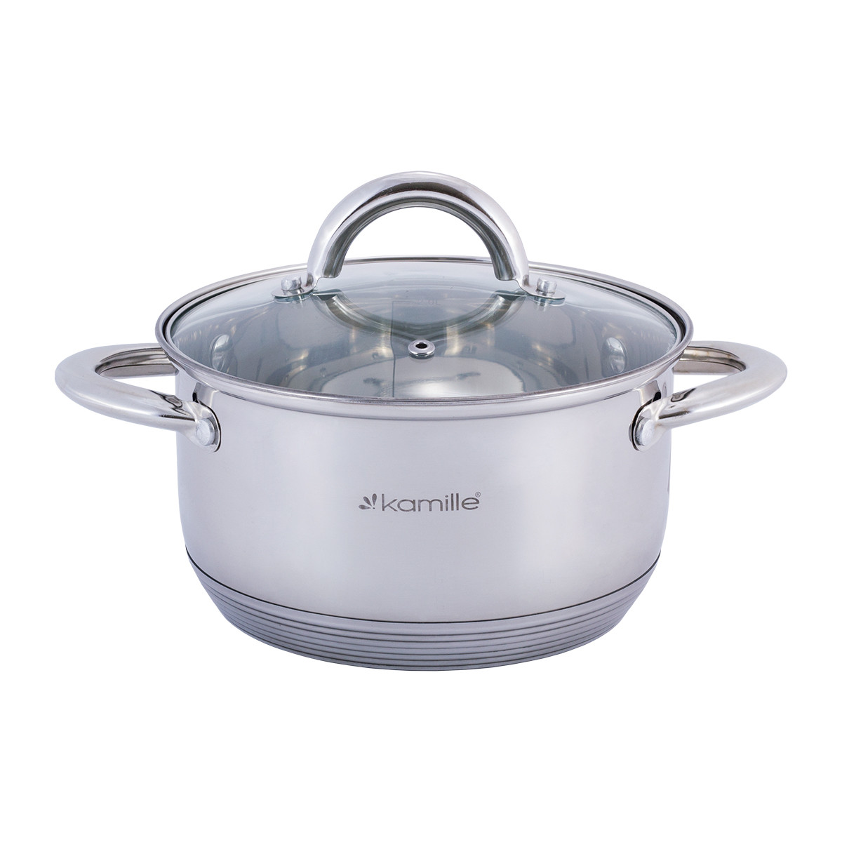 Каструля з кришкою Kamille 2.4 л з нержавіючої сталі і порожнистими ручками KM-5772, фото 1