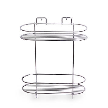 Полка 2-ярусна кутова хромована (овальна) Besser