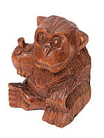 Статуэтка обезьяна деревянная резная высота 10 см