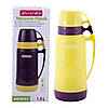 Термос Kamille Жовтий пластиковий питний жовтий зі скляною колбою 1800мл KM-2032, фото 2