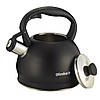 Чайник Ofenbach Чорний 2л з нержавіючої сталі со свистком і нейлоновой ручкой для індукції і газа KM-100300, фото 2