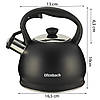 Чайник Ofenbach Чорний 2л з нержавіючої сталі со свистком і нейлоновой ручкой для індукції і газа KM-100300, фото 4