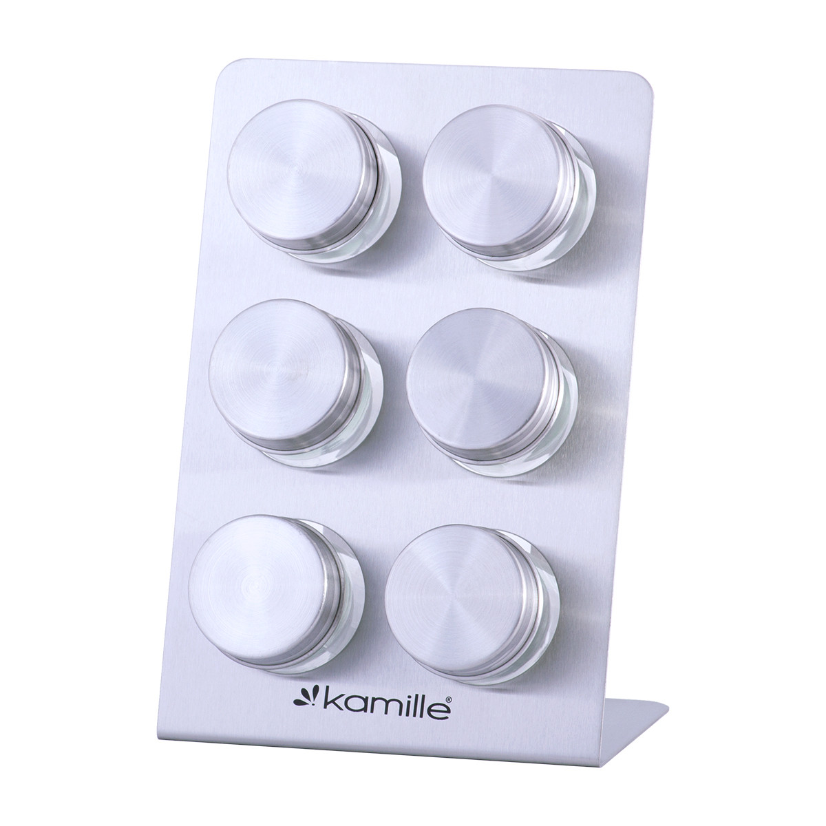 Набір ємностей для спецій на квадратній підставці для сервірування столу Kamille KM-7036, фото 1